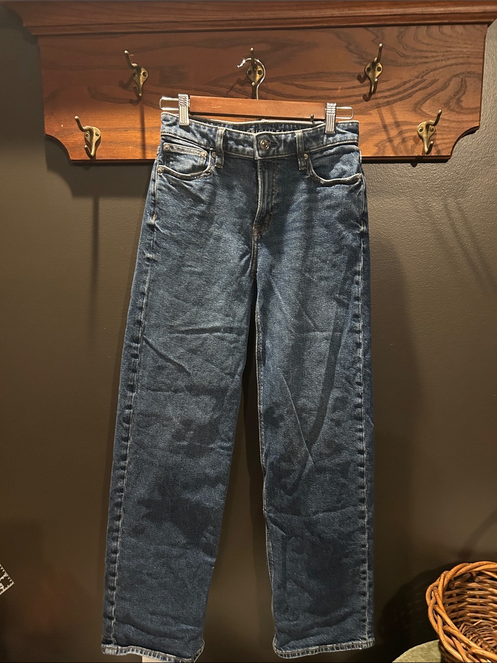 American Eagle Outfitters Stovepipe Skinny Jeans in Blue Denim